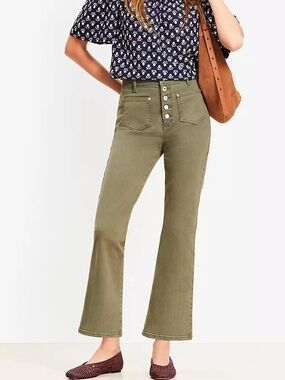 LOFT Patch Pocket High Rise Kick Crop Jeans